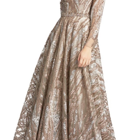 Mac Duggal size 4 sequenced even dress long sleeve. - Picture 2 of 3